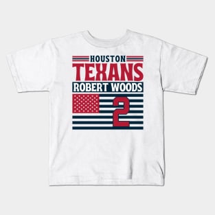 Houston Texans Woods 2 American Flag Football Kids T-Shirt